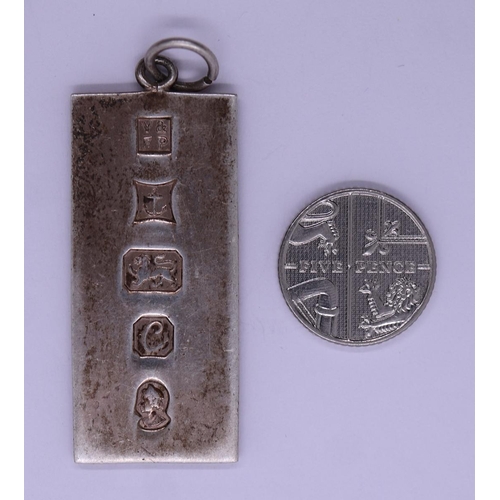 31 - Silver ingot pendent