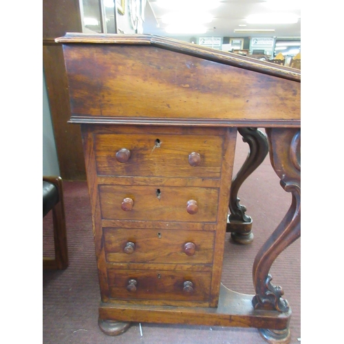 347 - Early Victorian walnut Davenport