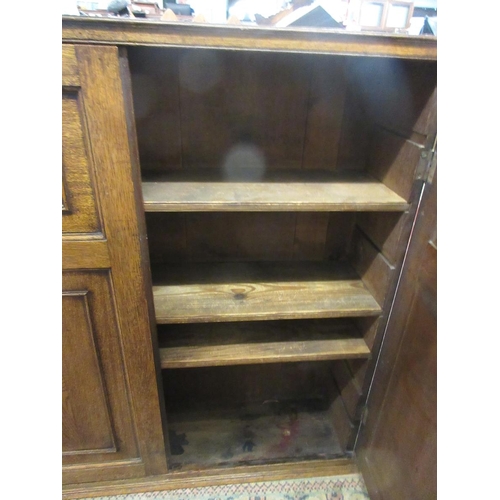 365 - Antique inlaid oak cupboard