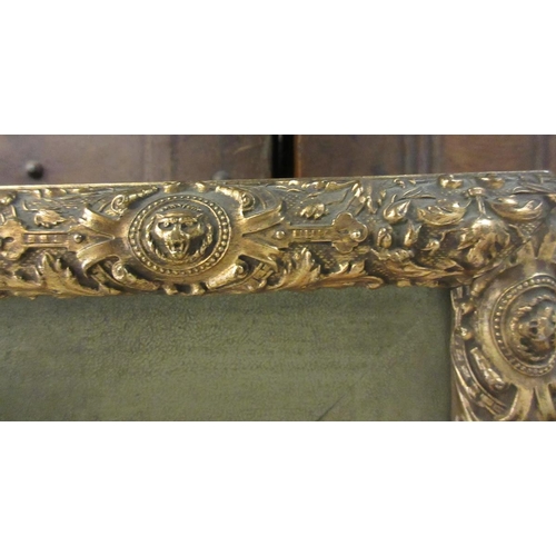 383 - 2 decorative antique gilt frames - one with a print