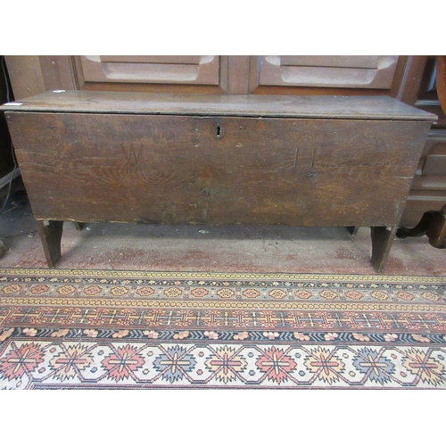 413 - Small antique elm coffer - Approx size W: 111cm D: 31cm H: 51cm