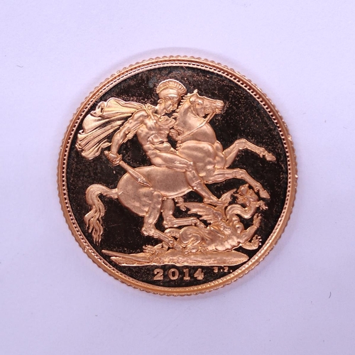 76 - Full gold sovereign dated 2014