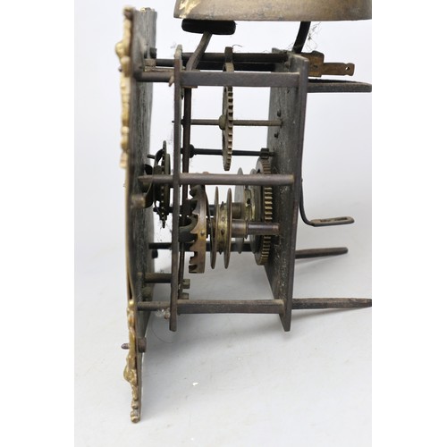 252 - Long case clock movement with brass face with pendulum