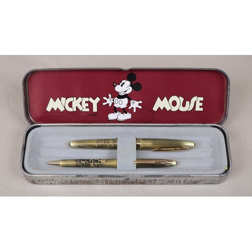 108 - Mickey Mouse pen set in original tin