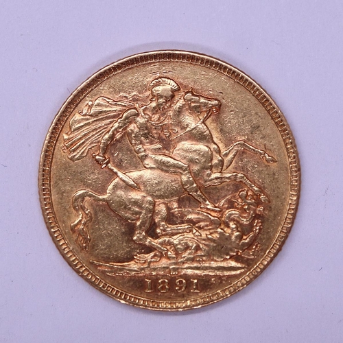 121 - Full gold sovereign dated 1891