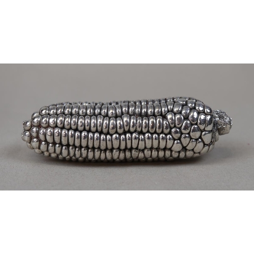 14 - Hallmarked silver corn on the cob (filled)