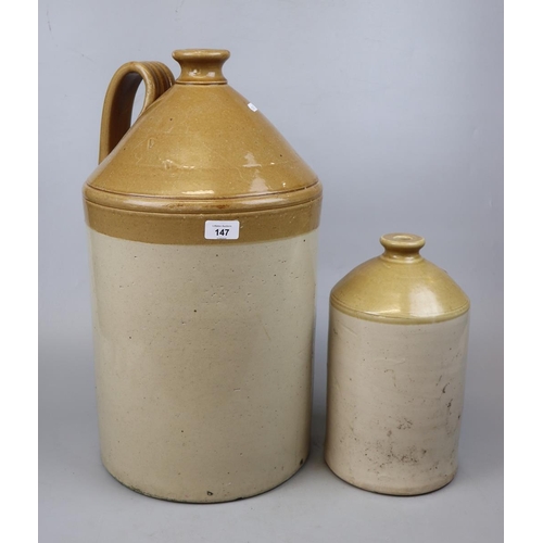 147 - 2 stoneware flagons