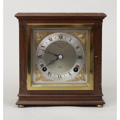 152 - F.W Elliott walnut 5462 8 day striking clock made for Garrard with paperwork & original receipt