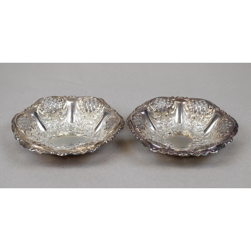 17 - Pair of hallmarked silver pierced bon bon dishes Birmingham 1900 - Approx weight 103g