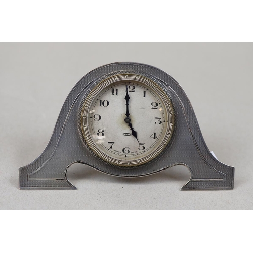 19 - Hallmarked silver framed 8 day clock