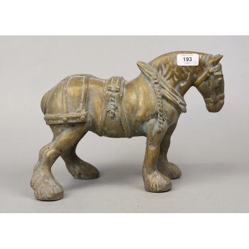 193 - Large brass horse