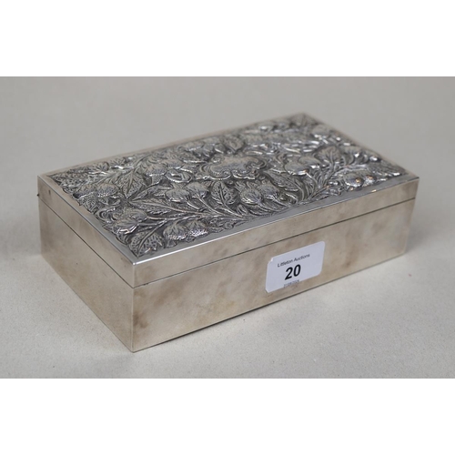 20 - Hallmarked silver box commemorating Q.P.R visit to Istanbul 1948 & presented to W.F Turner