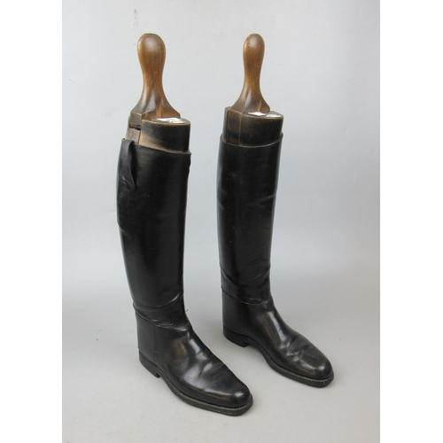 269 - Pair of antique riding boots with trees