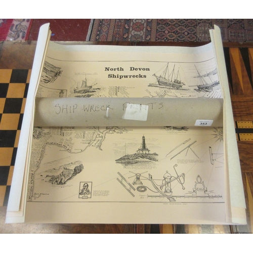 353 - Collection of shipwreck map prints