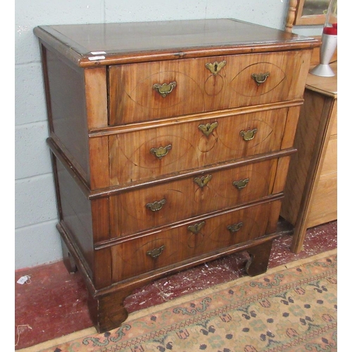 361 - Early antique walnut chest of drawers - W: 86cm D: 51cm H: 104cm