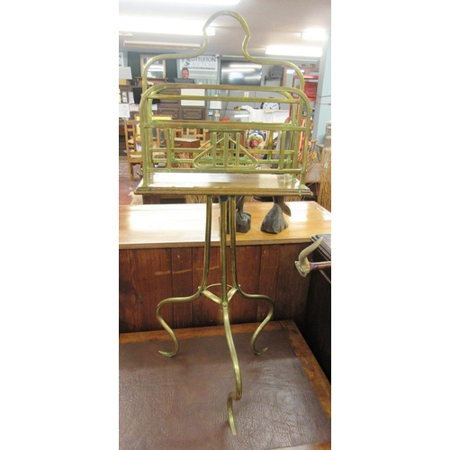 362 - Art Nouveau brass revolving stationary/paper rack