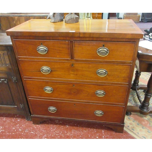 363 - Victorian mahogany chest of 2 over 3 drawers - W: 97cm D: 46cm H: 100cm