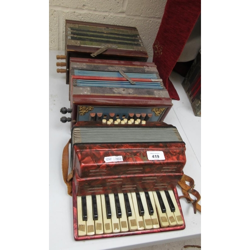 419 - Collection of accordions