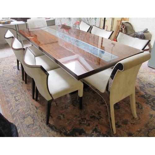 434 - Kesterport Malerba Collection extending dining table with 2 leaves and 8 chairs to include 2 mirror ... 