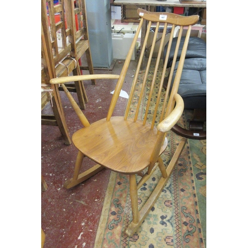 447 - Blonde elm Ercol rocking chair