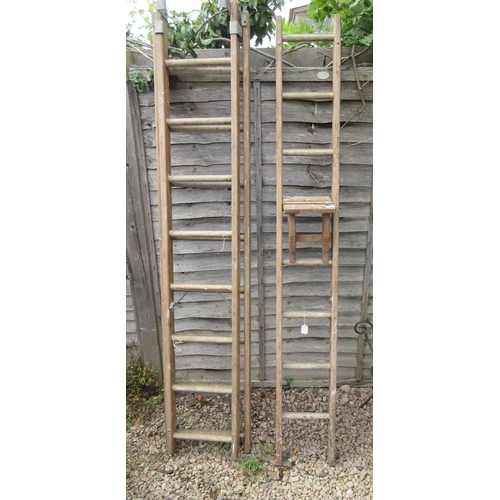 461 - Extendable wooden ladder