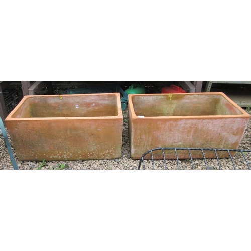 470 - Pair of terracotta trough planters