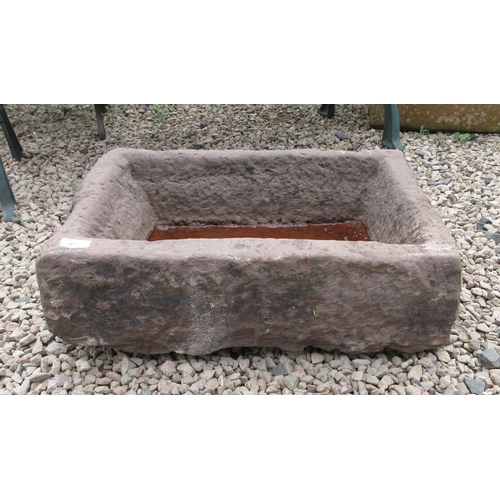 476 - Stone trough planter - Approx W: 63cm  D: 44cm  H: 22cm