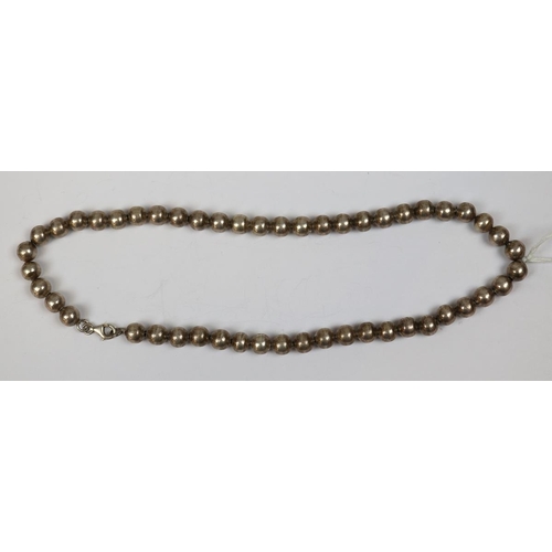 71 - Heavy silver beaded necklace