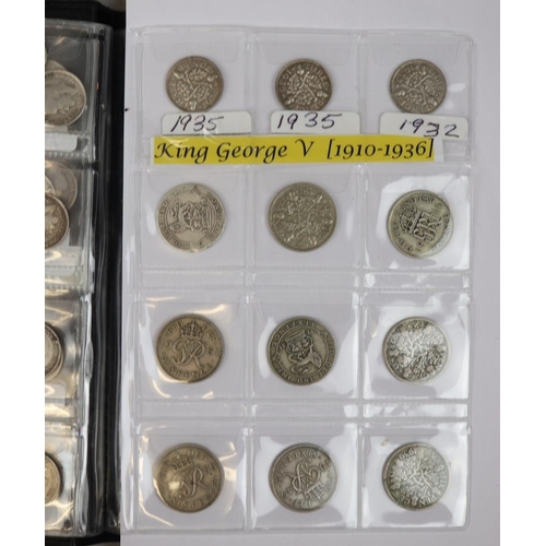 125 - Collection of silver coins to include three pences and shillings 1885-1941