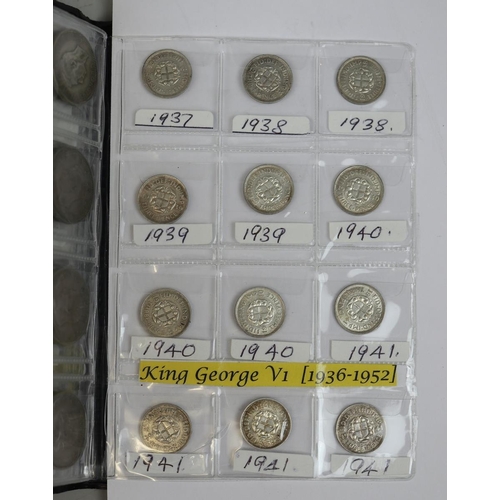 125 - Collection of silver coins to include three pences and shillings 1885-1941