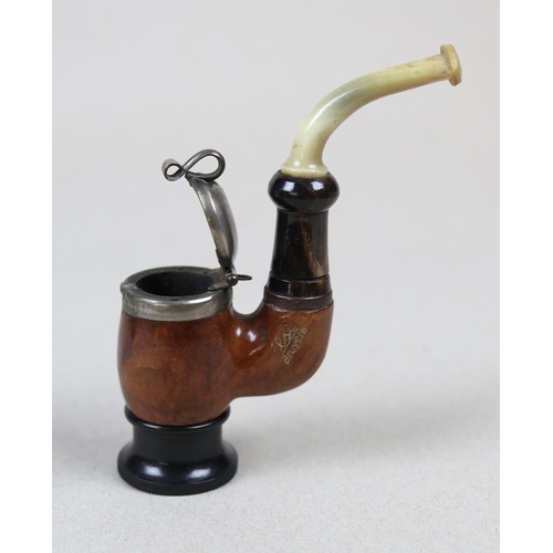 128 - Meerschaum and silver collared calabash pipe plus Rex Piccolo