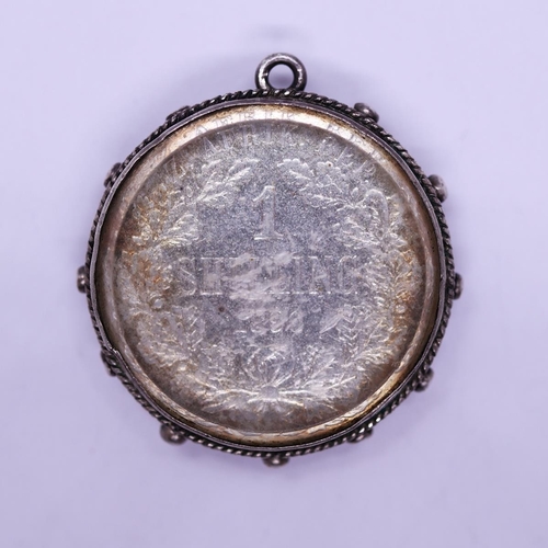 131 - Victorian shilling fob/pendent