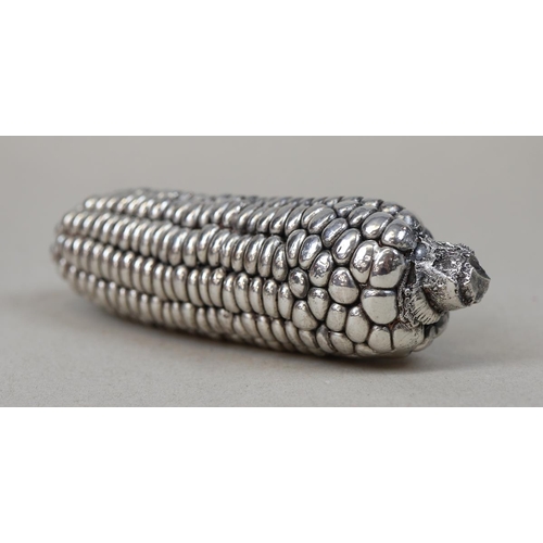 14 - Hallmarked silver corn on the cob (filled)