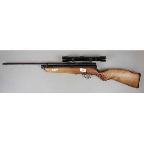 146 - .177 gas powered air rifle with telecopic sight