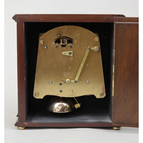 152 - F.W Elliott walnut 5462 8 day striking clock made for Garrard with paperwork & original receipt