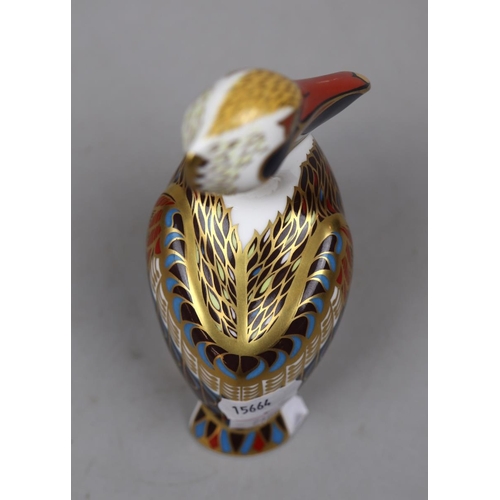 161 - Royal Crown Derby pelican paperweight with silver stopper