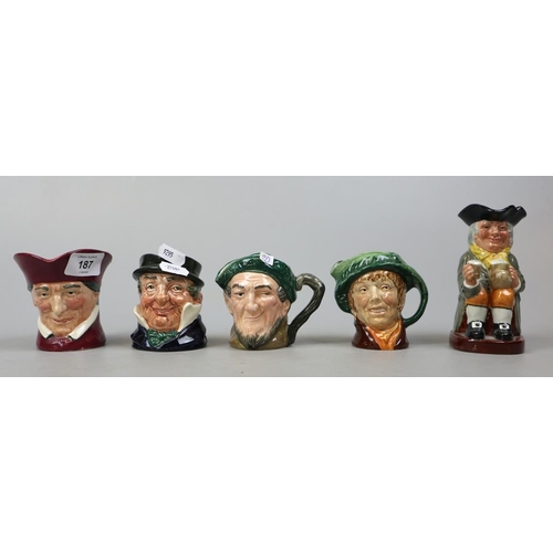 187 - 9 vintage Royal Doulton Toby jug's