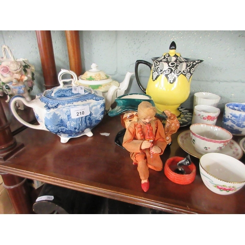 210 - Collection of Porcelain Inc. Johnson, Crown Staffs, Bursleyware (Art Deco) Teapots and other.