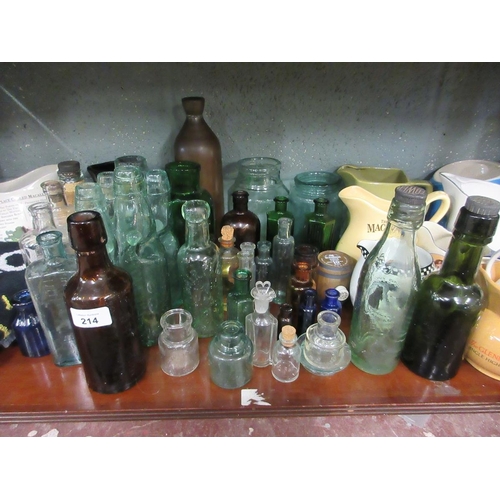 214 - Collection of breweriana to include early bottles