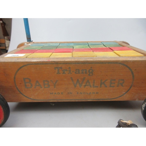 268 - Collection of childrens toys to include Triang baby walker