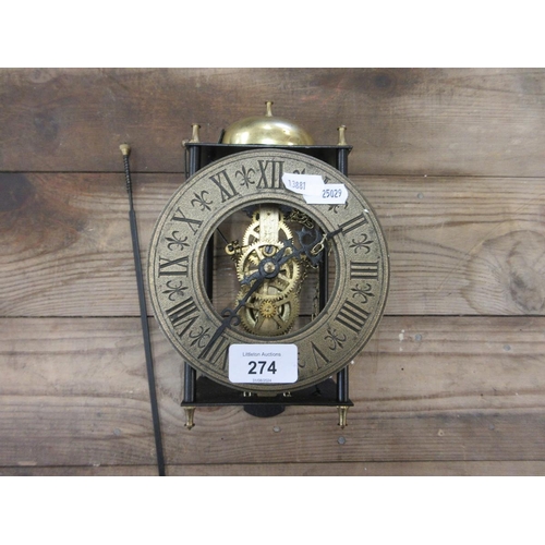 274 - Wall mounted skeleton clock