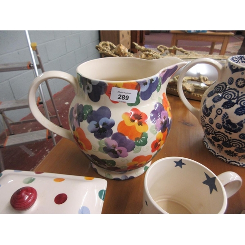 289 - Collection of Emma Bridgewater pottery