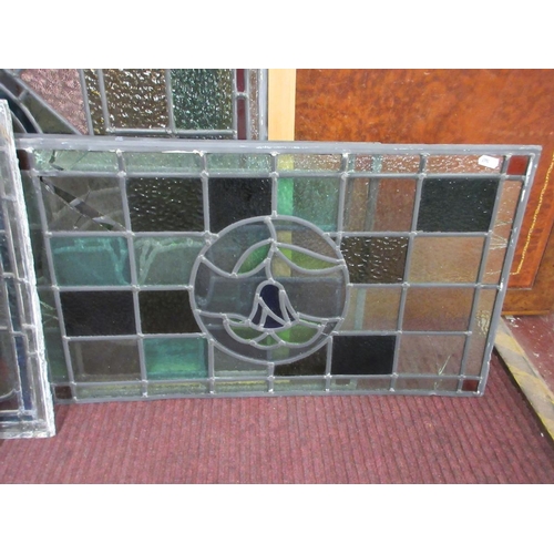 350 - 9 pieces of leaded stained glass windows