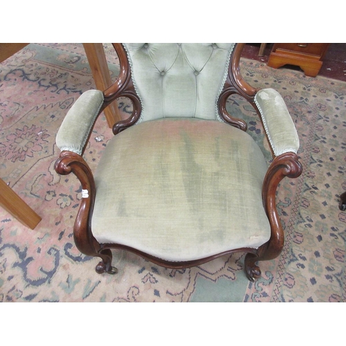 356 - Victorian spoon back armchair