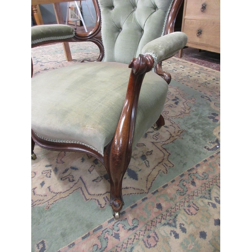 356 - Victorian spoon back armchair