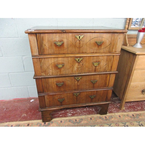 361 - Early antique walnut chest of drawers - W: 86cm D: 51cm H: 104cm