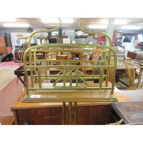 362 - Art Nouveau brass revolving stationary/paper rack