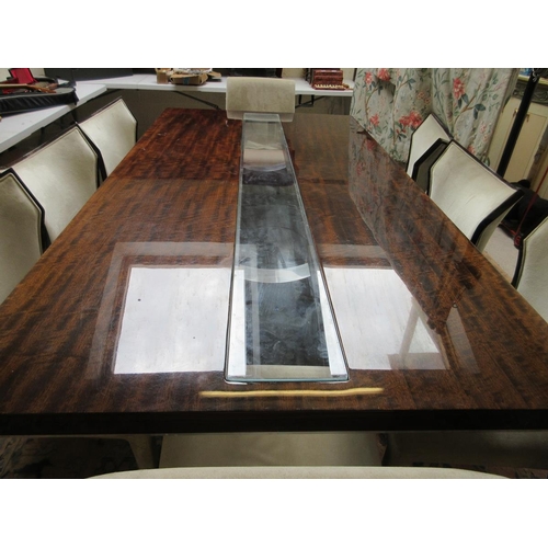 434 - Kesterport Malerba Collection extending dining table with 2 leaves and 8 chairs to include 2 mirror ... 