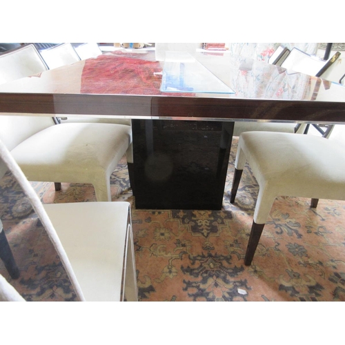 434 - Kesterport Malerba Collection extending dining table with 2 leaves and 8 chairs to include 2 mirror ... 