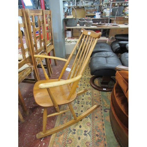 447 - Blonde elm Ercol rocking chair